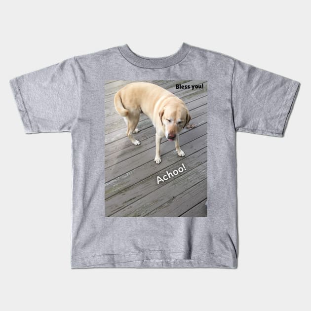 Sneezy Dog Kids T-Shirt by Amanda1775